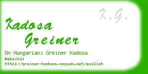 kadosa greiner business card